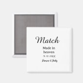 Aimant Mariage fait au ciel nom date calligra simple (Recto/Verso)