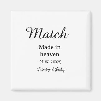 Aimant Mariage fait au ciel nom date calligra simple
