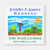 Aimant Mariage Favor Beach Destination Tropicale (Devant)
