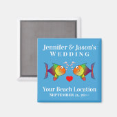 Aimant Mariage Favoriser Fish Cute Tropical Beach Destina (Recto/Verso)