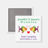 Aimant Mariage Favoriser Fish Cute Tropical Beach Destina (Recto/Verso)