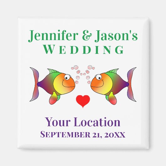 Aimant Mariage Favoriser Fish Cute Tropical Beach Destina (Devant)