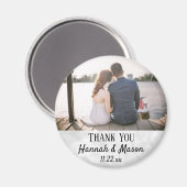 Aimant Mariage Favoriser la typographie moderne Merci pho (Recto/Verso)