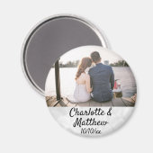 Aimant Mariage Favoriser la typographie moderne Merci pho (Recto/Verso)