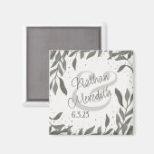 Aimant Mariage Feuilles Simple Élégant Modernité Inspiran (Recto/Verso)