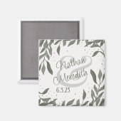 Aimant Mariage Feuilles Simple Élégant Modernité Inspirit (Recto/Verso)