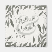 Aimant Mariage Feuilles Simple Élégant Modernité Inspirit (Devant)