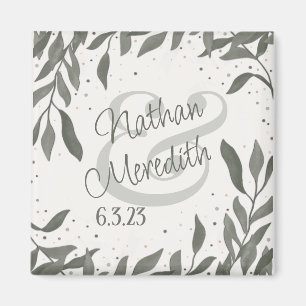 Aimant Mariage Feuilles Simple Élégant Modernité Inspirit