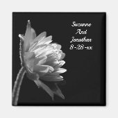 Aimant Mariage Fleur Noir Et Blanc (Devant)