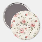 Aimant Mariage Fleuriste de Roses Roses Blanches et Roses (Recto/Verso)