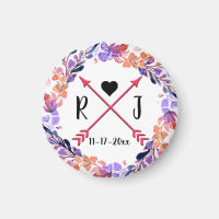 Mariage floral violet Monogramme Conception de la