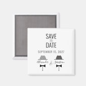 Aimant Mariage Gay Moderne Enregistrer La Date Invitation (Recto/Verso)