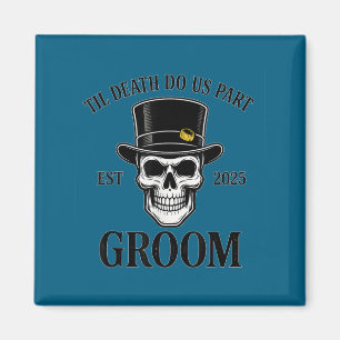 Aimant Mariage gothique de squelette de mariée Halloween