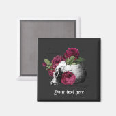 Aimant Mariage gothique floral de Bourgogne crâne (Recto/Verso)