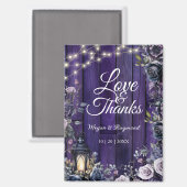 Aimant Mariage gothique Rustique Purple Merci magnétique (Recto/Verso)