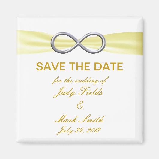Aimant Mariage Infini Jaune Enregistrer L'Aimant Date (Devant)