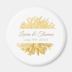 Aimant Mariage jaune et blanc