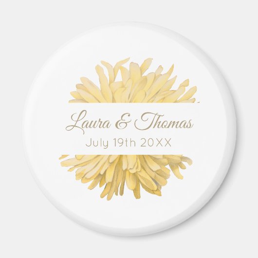 Aimant Mariage jaune et blanc (Devant)