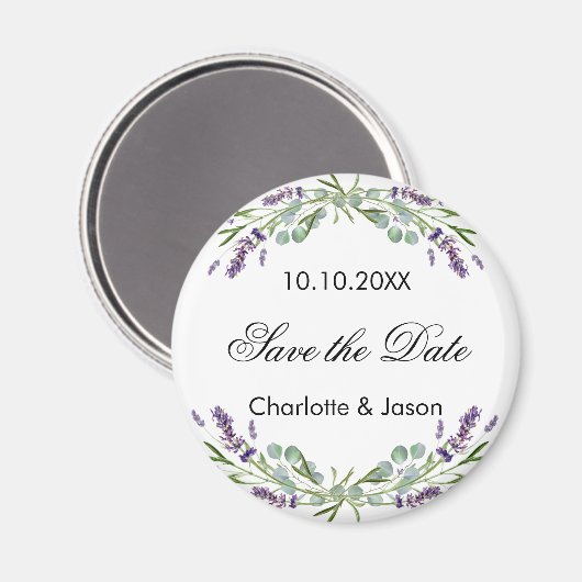 Aimant Mariage Lavender eucalyptus Enregistrer l'aimant D (Recto/Verso)