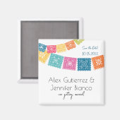 Aimant Mariage - Mariage Papel Picado Enregistrer La Date (Recto/Verso)