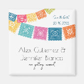 Aimant Mariage - Mariage Papel Picado Enregistrer La Date (Devant)