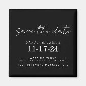 Aimant Mariage minimal moderne Enregistrer la date (Devant)