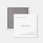 Aimant Mariage Minimaliste Élégant Simplement Enregistrez (Recto/Verso)