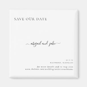 Aimant Mariage Minimaliste Élégant Simplement Enregistrez
