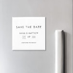 Aimant Mariage minimaliste Moderne Enregistrer La Date<br><div class="desc">Mariage minimaliste moderne Enregistrer l'aimant de date. Design de typographie simple et minimal. Personnaliser pour un mariage personnalisé enregistrer la date.</div>