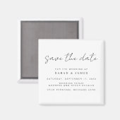 Aimant Mariage minimaliste moderne Enregistrer la date In (Recto/Verso)