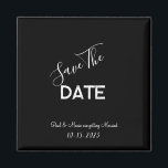 Aimant Mariage minimaliste noir et blanc Enregistrer la d<br><div class="desc">. : Mariage minimaliste enregistrer-la=date avec un beau arrière - plan noir et une police blanche contrastée . : Entièrement personnalisable- modifier le texte,  la police,  la taille de police et la couleur de police. . : Coordonner les éléments disponibles . : Conception disponible en d'autres couleurs aussi.</div>