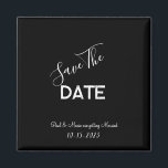 Aimant Mariage minimaliste noir et blanc Enregistrer la d<br><div class="desc">. : Mariage minimaliste enregistrer-la=date avec un beau arrière - plan noir et une police blanche contrastée . : Entièrement personnalisable- modifier le texte,  la police,  la taille de police et la couleur de police. . : Coordonner les éléments disponibles . : Conception disponible en d'autres couleurs aussi.</div>