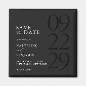 Aimant Mariage Minimaliste Noir Moderne (Devant)