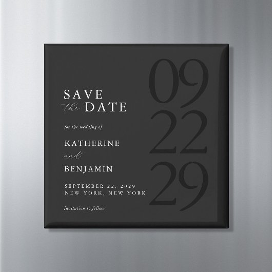 Aimant Mariage Minimaliste Noir Moderne