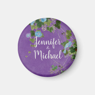Aimant Mariage Moderne Calligraphie Plaque Nom Floral