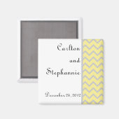 Aimant Mariage moderne Chevron Jaune/Gris (Recto/Verso)