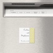 Aimant Mariage moderne Chevron Jaune/Gris (In Situ (Lave-vaisselle))