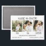 Aimant Mariage moderne Enregistrer la date<br><div class="desc">Présentez le mariage moderne Save The Date Magnet, une façon élégante et élégante d'annoncer votre jour de mariage à venir. Cet aimant est conçu avec une touche contemporaine, avec trois modèles photo fiançailles personnalisables, vous permettant de partager plus d'un moment spécial. La disposition propre de l'aimant met en valeur vos...</div>