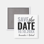 Aimant Mariage moderne Enregistrer la date (Recto/Verso)
