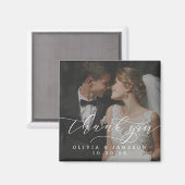 Aimant Mariage moderne Merci photo Script (Recto/Verso)