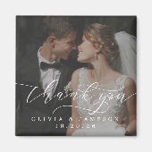 Aimant Mariage moderne Merci photo Script (Devant)