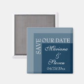 Aimant Mariage moderne moderne bleu marine (Recto/Verso)