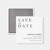 Aimant Mariage moderne simple Enregistrer la date (Recto/Verso)