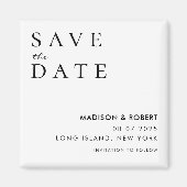Aimant Mariage moderne simple Enregistrer la date (Devant)