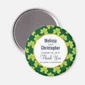 Aimant Mariage Motif de Clover vert mignon (Recto/Verso)