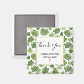 Aimant Mariage Motif Feuille élégant Green Tropical (Recto/Verso)