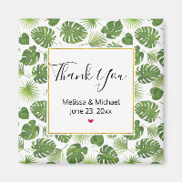 Mariage Motif Feuille élégant Green Tropical
