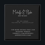 Aimant Mariage noir moderne simple et élégant Enregistrer<br><div class="desc">Noir simple et élégant Noms de script de police moderne Enregistrer l'aimant de date. Mariage.</div>
