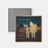 Aimant Mariage Occidental Cowboy Cowgirl Enregistrer La D (Recto/Verso)