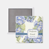 Aimant Mariage officiel bleu Hydrangea Bracket Floral (Recto/Verso)